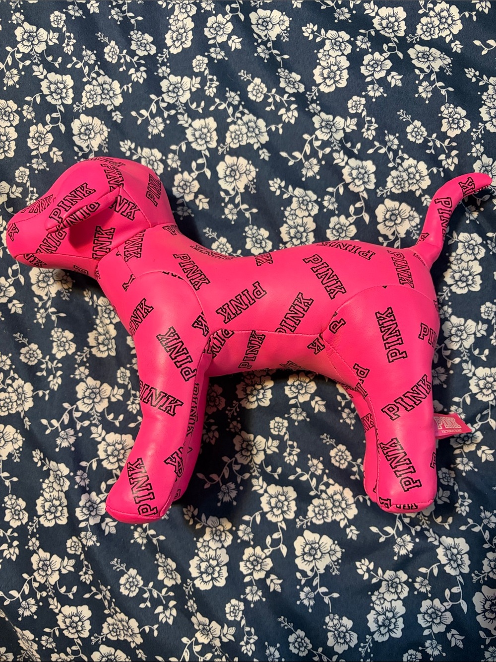 PINK Victoria's Secret Bright Pink Logo Dog Toy Figurine - Picture 2 of 6